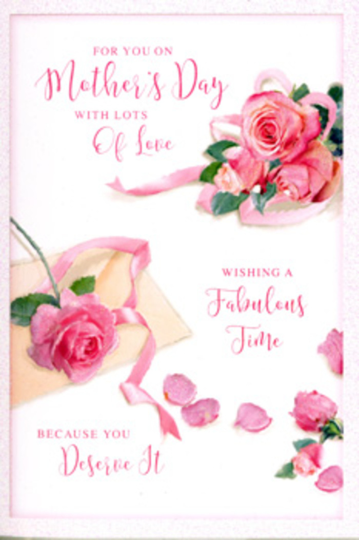 The Mother's Day card depicted here resembles a delicate floral painting laid flat on a wooden table in an Earlsfield home, ready to accompany a hand-tied bouquet. Its central focus is a lush arrangement of pink roses, each bloom illustrated with meticulous detail that captures the soft layering of petals and the subtle shifts in colour from light blush to deeper rose-pink. The flowers are grouped in a relaxed, organic cluster, much like the loose, garden-inspired arrangements often ordered from Earlsfield Flowers for special family occasions. Sprinkled around the main grouping, individual petals have lightly fallen, scattered across the creamy white background in a way that feels incidental and romantic, as though the roses have gently shed while being admired. Fine hints of green foliage weave through the blossoms, offering just enough contrast to make the pink tones sing without distracting from them. Elegant hand-lettered script winds around the roses, delivering a loving Mother's Day sentiment in flowing, curving strokes that echo the natural spirals of the blooms. The mood is warm and serene, with soft, diffused lighting that suggests the kind of daylight filtering through a front-room window near Earlsfield station, lending a calm glow to the image. Everything in the card's composition-from the careful shading in the petals to the placement of each drifting petal-conveys thoughtfulness and affection. It evokes the feeling of presenting a mother with both a beautiful card and a bouquet that has been chosen to match her love of pink roses and quiet, graceful design.