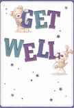 Infused with a spirit of lightness and heartfelt care, this illustrated get well card channels the warmth and optimism often found wandering through Earlsfield's leafy streets. Two adorable characters-a fluffy teddy bear and a playful pup-reach out from the card's creamy backdrop, each balancing and holding the exuberant, colourful letters of 'Get Well'. The deep indigo and teal hues of the typography create a striking contrast, instantly catching the eye and lifting the mood, just as a bouquet from Earlsfield Flowers might brighten a home off Burntwood Lane. Across the card, whimsical stars glimmer in an array of blues and violets, adding a touch of nighttime magic that feels both soothing and promising. The detailed textures of the fur invite a sense of comfort, their softness almost palpable as if offering a silent embrace. This card is more than a well wish-it's an invitation to feel supported and cared for, much like the close-knit bond among neighbours throughout SW18.